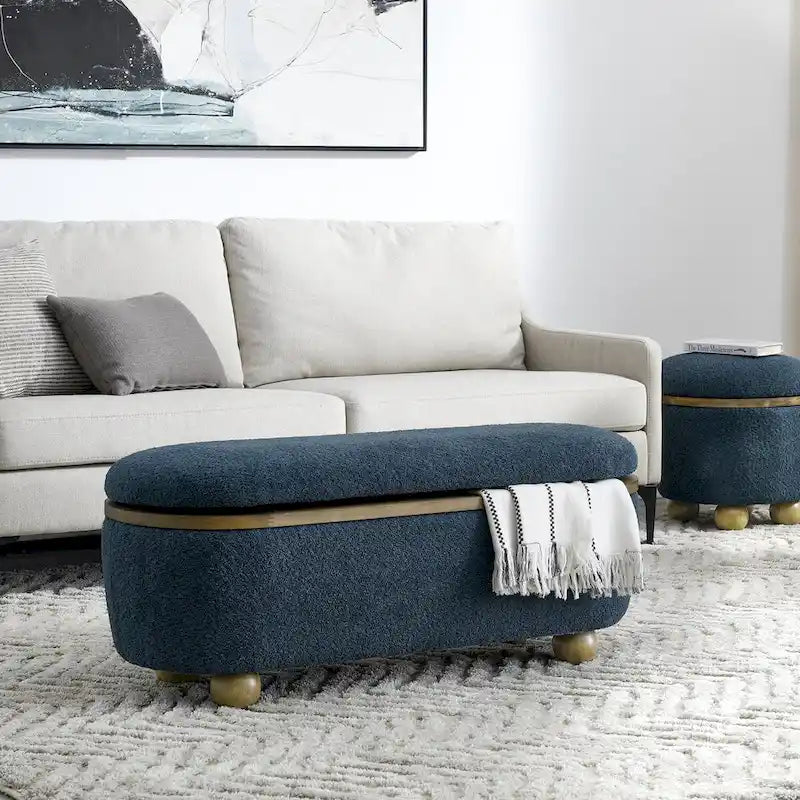 Banc ottoman de rangement, banc ottoman rembourré de bout de lit avec rangement et assise, grand banc de rangement pour couvertures