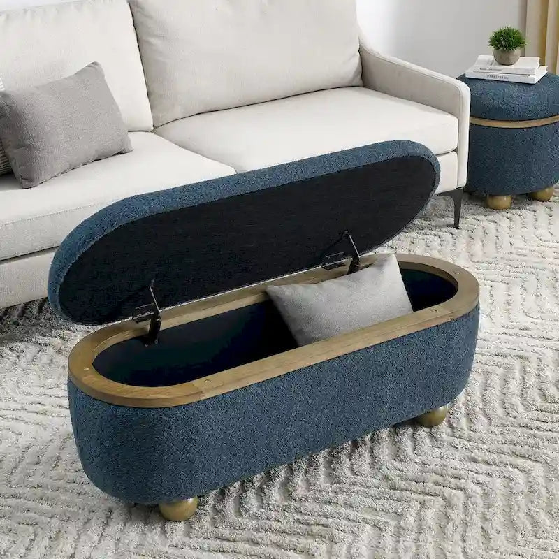 Banc ottoman de rangement, banc ottoman rembourré de bout de lit avec rangement et assise, grand banc de rangement pour couvertures