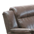 Fauteuil inclinable manuel en tissu avec accoudoirs rembourrés, marron