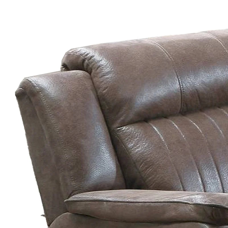 Fauteuil inclinable manuel en tissu avec accoudoirs rembourrés, marron