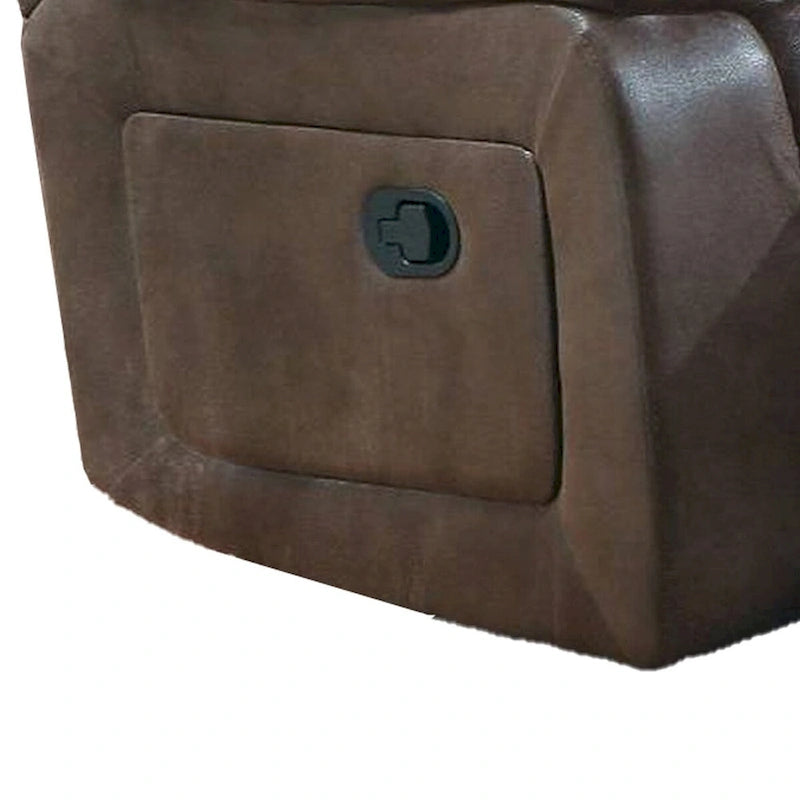 Fauteuil inclinable manuel en tissu avec accoudoirs rembourrés, marron