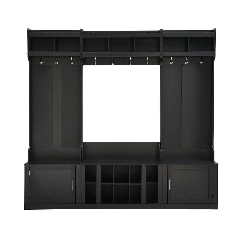 Banc d'entrée multifonctionnel 4 en 1 avec porte-manteau et rangements à chaussures