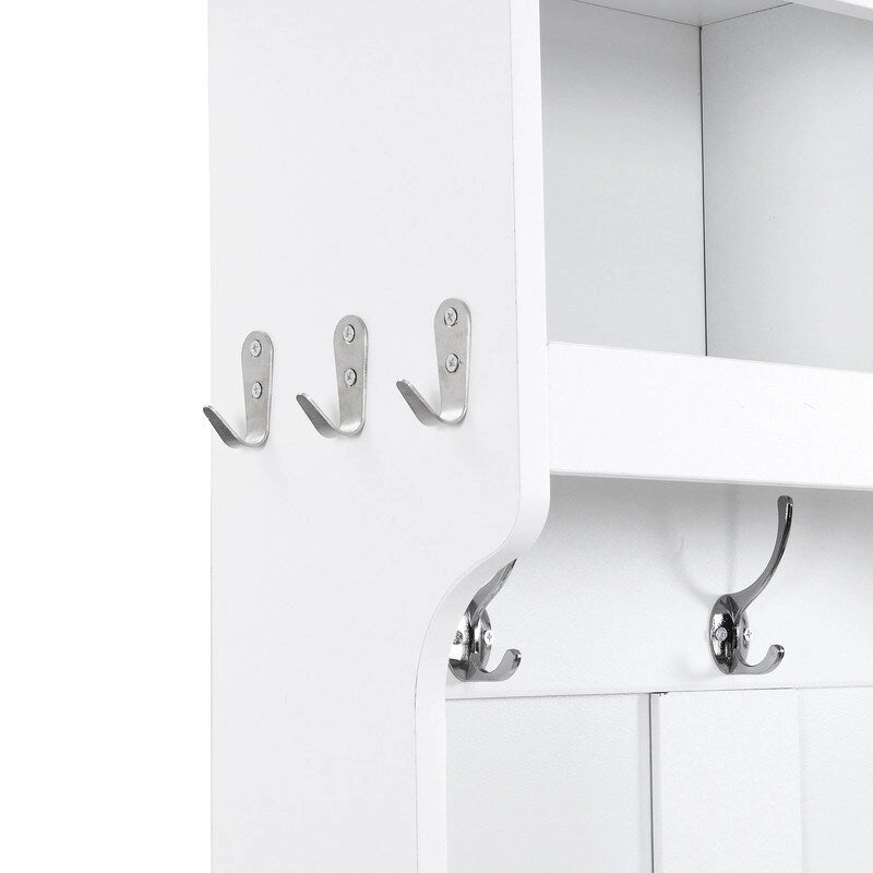 Banc d'entrée multifonctionnel 4 en 1 avec porte-manteau et rangements à chaussures
