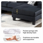 Canapé d'angle moderne en forme de U, canapé en velours avec de nombreux coussins inclus