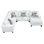 Canapé d'angle moderne en forme de U, canapé en velours avec de nombreux coussins inclus