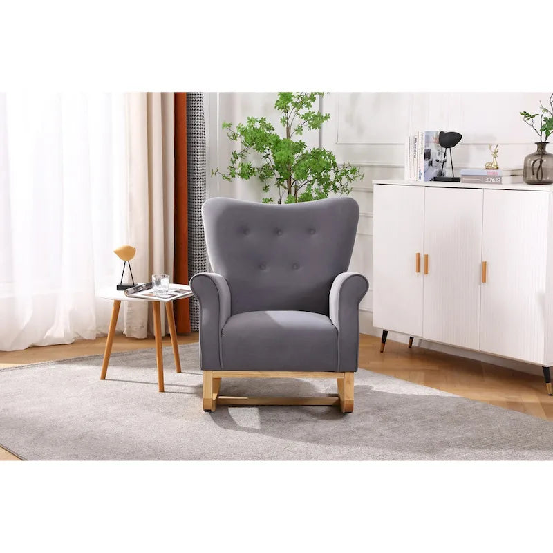Fauteuil à bascule, fauteuil d'appoint rembourré pour chambre d'enfant ou salon, petit fauteuil à bascule contemporain, fauteuil enfant avec accoudoirs rembourrés