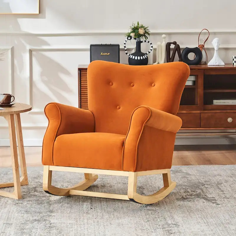 Fauteuil à bascule, fauteuil d'appoint rembourré pour chambre d'enfant ou salon, petit fauteuil à bascule contemporain, fauteuil enfant avec accoudoirs rembourrés