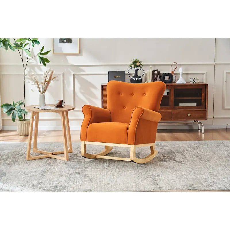 Fauteuil à bascule, fauteuil d'appoint rembourré pour chambre d'enfant ou salon, petit fauteuil à bascule contemporain, fauteuil enfant avec accoudoirs rembourrés