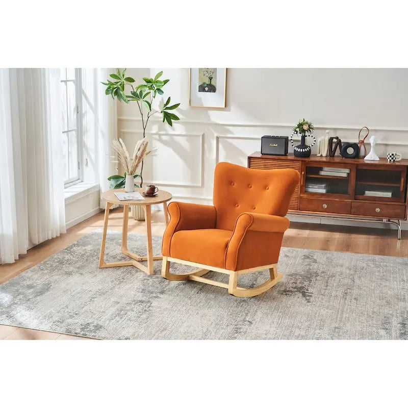 Fauteuil à bascule, fauteuil d'appoint rembourré pour chambre d'enfant ou salon, petit fauteuil à bascule contemporain, fauteuil enfant avec accoudoirs rembourrés