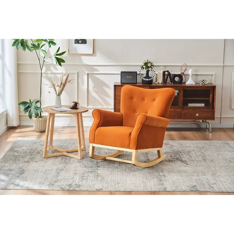 Fauteuil à bascule, fauteuil d'appoint rembourré pour chambre d'enfant ou salon, petit fauteuil à bascule contemporain, fauteuil enfant avec accoudoirs rembourrés