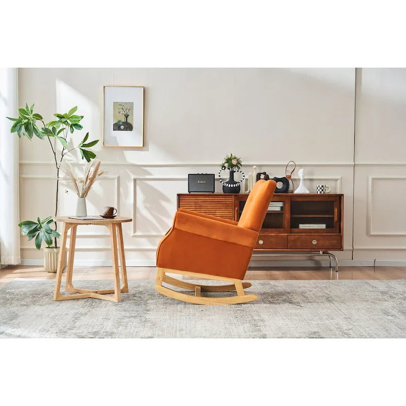 Fauteuil à bascule, fauteuil d'appoint rembourré pour chambre d'enfant ou salon, petit fauteuil à bascule contemporain, fauteuil enfant avec accoudoirs rembourrés