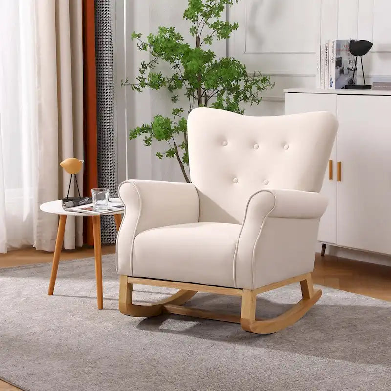 Fauteuil à bascule, fauteuil d'appoint rembourré pour chambre d'enfant ou salon, petit fauteuil à bascule contemporain, fauteuil enfant avec accoudoirs rembourrés