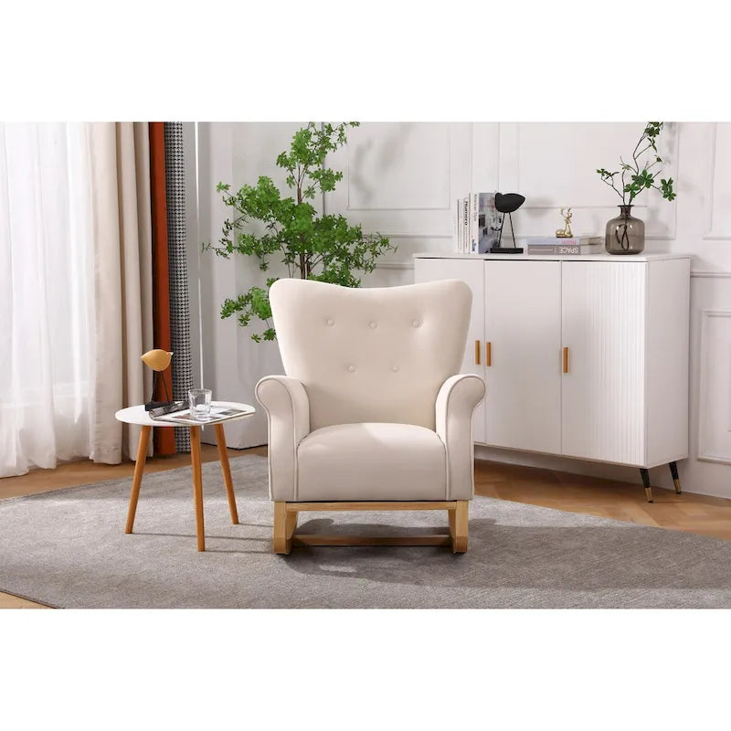 Fauteuil à bascule, fauteuil d'appoint rembourré pour chambre d'enfant ou salon, petit fauteuil à bascule contemporain, fauteuil enfant avec accoudoirs rembourrés