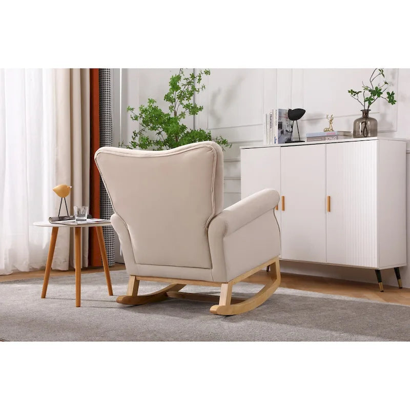 Fauteuil à bascule, fauteuil d'appoint rembourré pour chambre d'enfant ou salon, petit fauteuil à bascule contemporain, fauteuil enfant avec accoudoirs rembourrés