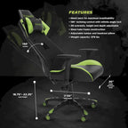 Fauteuil de jeu style course réglable, cuir RSP
