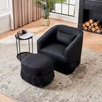 Fauteuil pivotant avec repose-pieds, fauteuil pivotant d'appoint pour salon