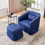 Fauteuil pivotant avec repose-pieds, fauteuil pivotant d'appoint pour salon