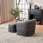 Fauteuil pivotant avec repose-pieds, fauteuil pivotant d'appoint pour salon