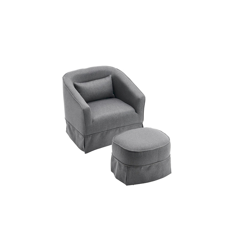 Fauteuil pivotant avec repose-pieds, fauteuil pivotant d'appoint pour salon