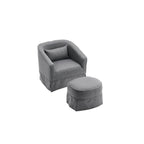 Fauteuil pivotant avec repose-pieds, fauteuil pivotant d'appoint pour salon