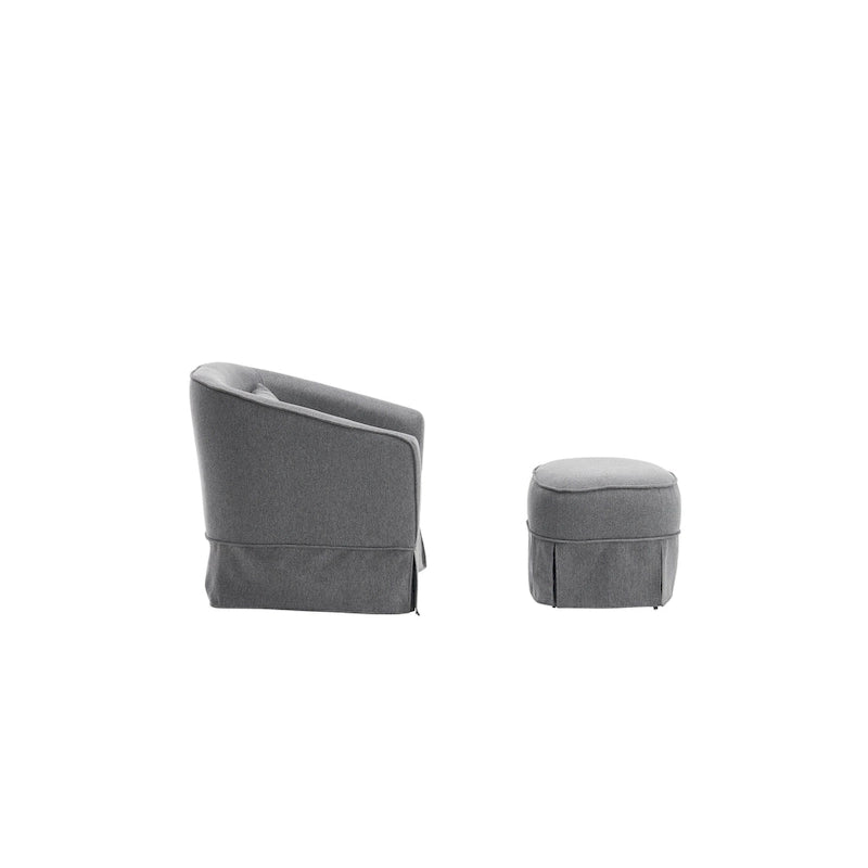 Fauteuil pivotant avec repose-pieds, fauteuil pivotant d'appoint pour salon
