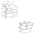 Fauteuil pivotant avec repose-pieds, fauteuil pivotant d'appoint pour salon