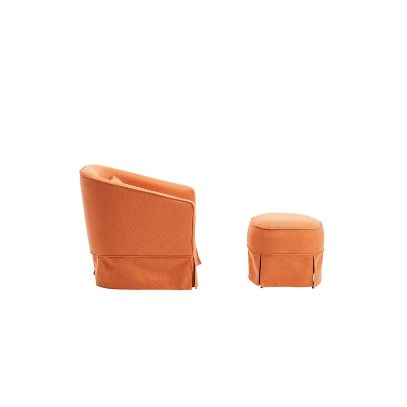 Fauteuil pivotant avec repose-pieds, fauteuil pivotant d'appoint pour salon