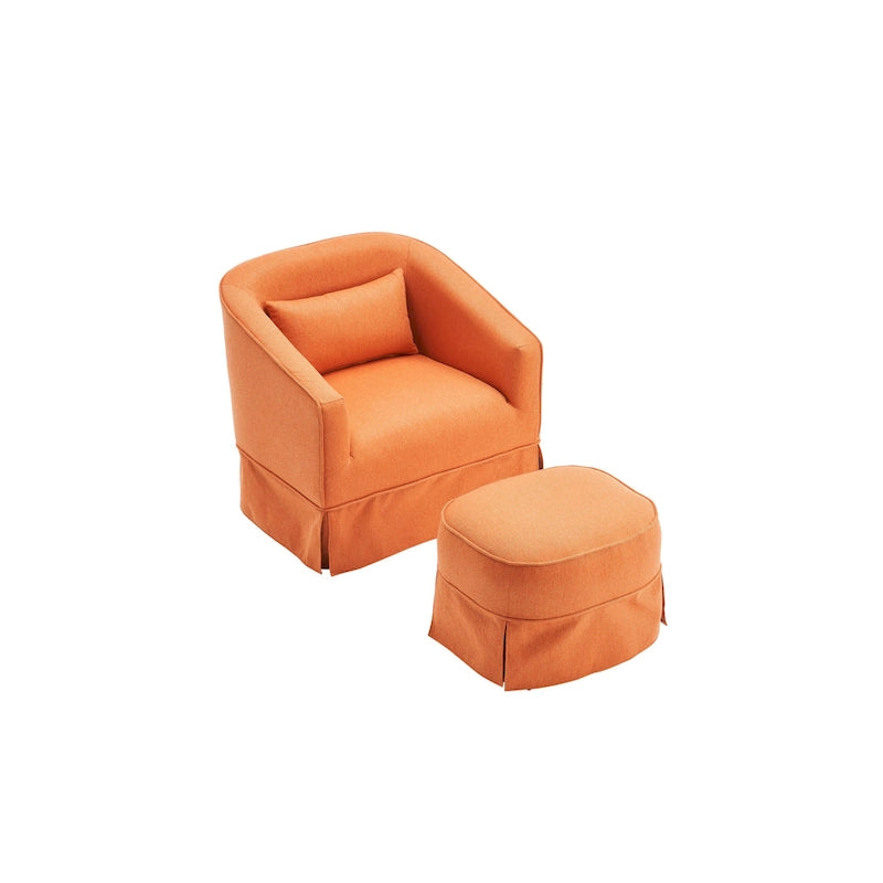 Fauteuil pivotant avec repose-pieds, fauteuil pivotant d'appoint pour salon