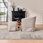 Fauteuil pivotant avec repose-pieds, fauteuil pivotant d'appoint pour salon
