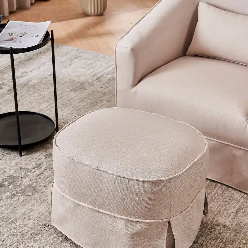 Fauteuil pivotant avec repose-pieds, fauteuil pivotant d'appoint pour salon