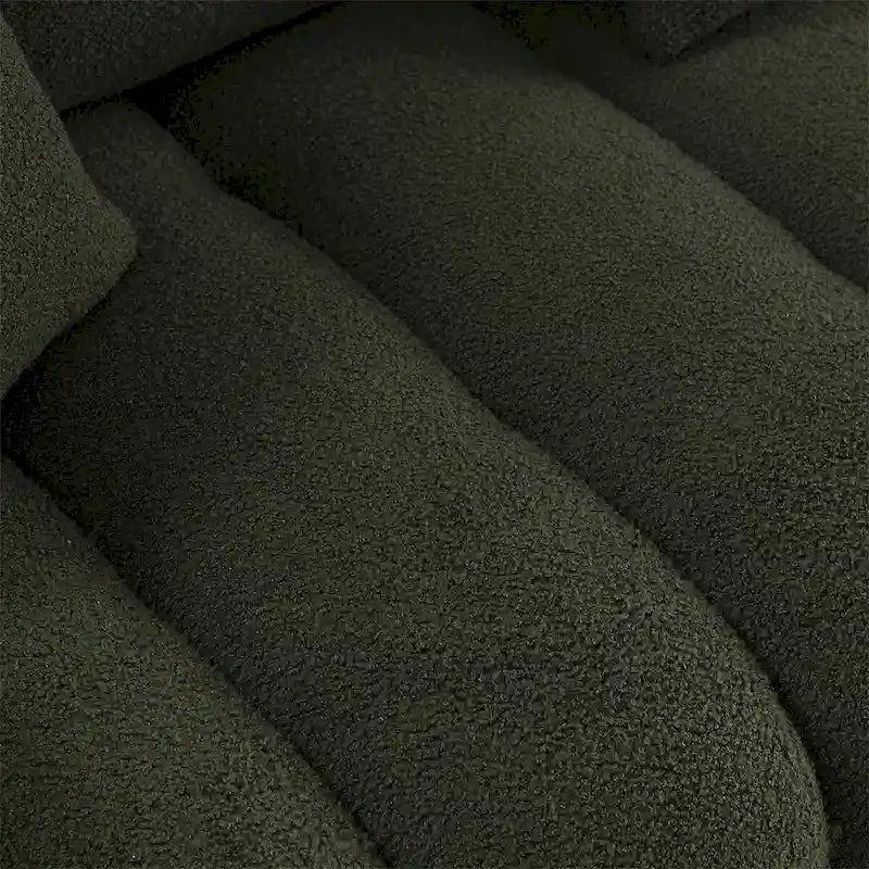 Canapé rembourré en tissu Teddy avec 3 coussins et structure en bois massif
