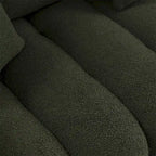 Canapé rembourré en tissu Teddy avec 3 coussins et structure en bois massif