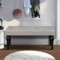 Banc de chevet capitonné de style français, avec pieds en colonnes romaines et pieds épais, idéal pour la chambre, le salon ou l'entrée.