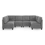 Canapé d'angle modulable à monter soi-même, gris