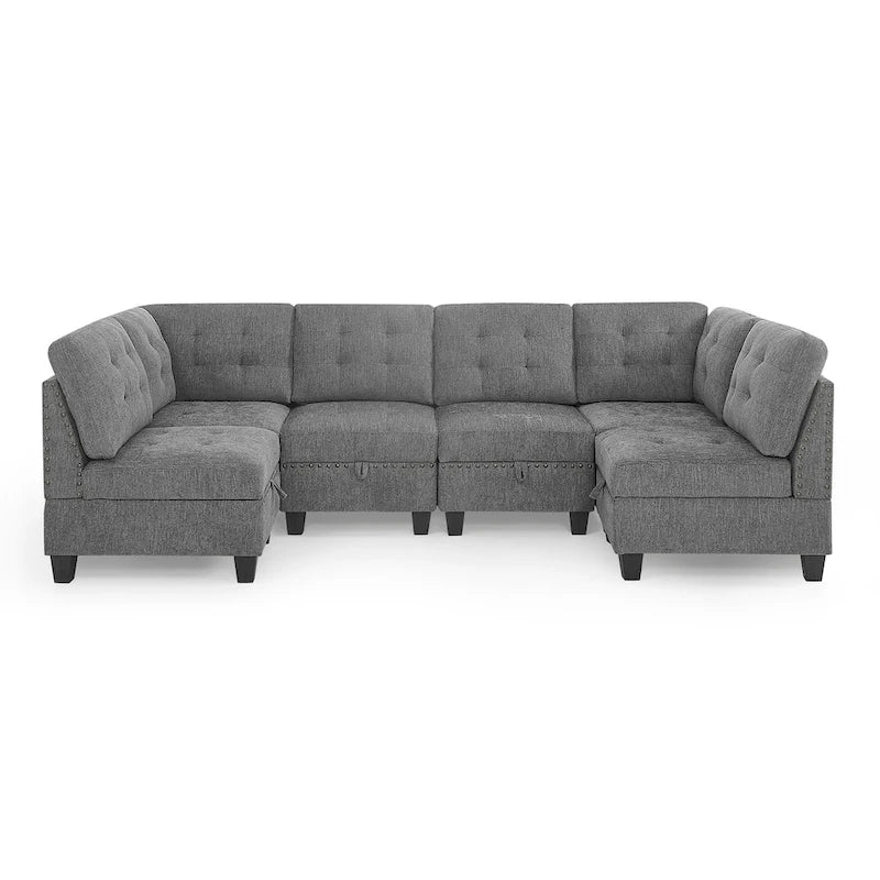 Canapé d'angle modulable à monter soi-même, gris