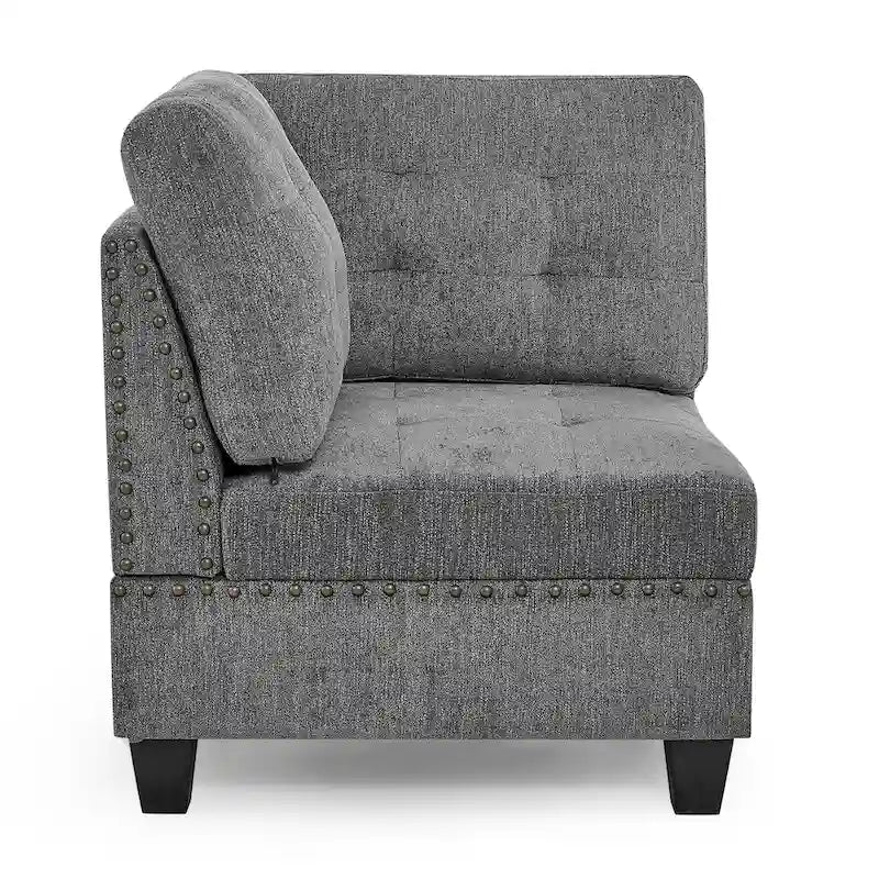 Canapé d'angle modulable à monter soi-même, gris
