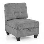 Canapé d'angle modulable à monter soi-même, gris