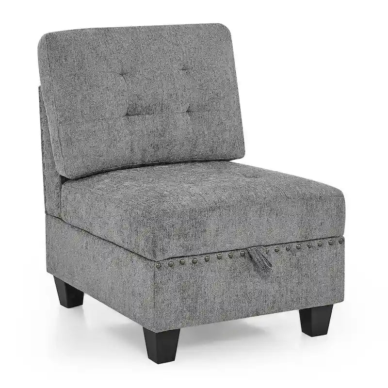Canapé d'angle modulable à monter soi-même, gris