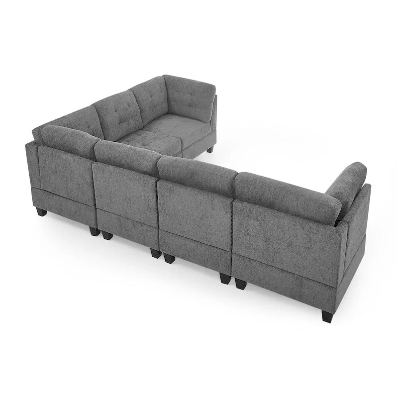 Canapé d'angle modulable à monter soi-même, gris