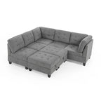 Canapé d'angle modulable à monter soi-même, gris