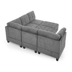 Canapé d'angle modulable à monter soi-même, gris