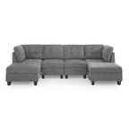 Canapé d'angle modulable à monter soi-même, gris