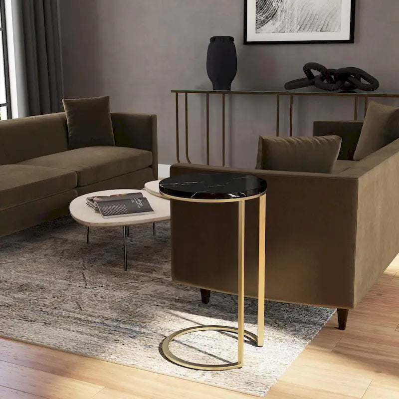 Table d'appoint en marbre noir Butler Shounderia