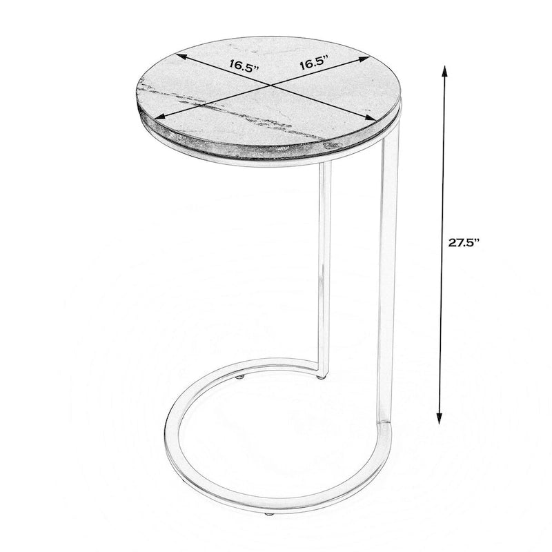 Table d'appoint en marbre noir Butler Shounderia