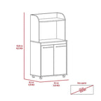 Meuble de cuisine moderne avec chariot pour micro-ondes, 1 étagère et 2 portes