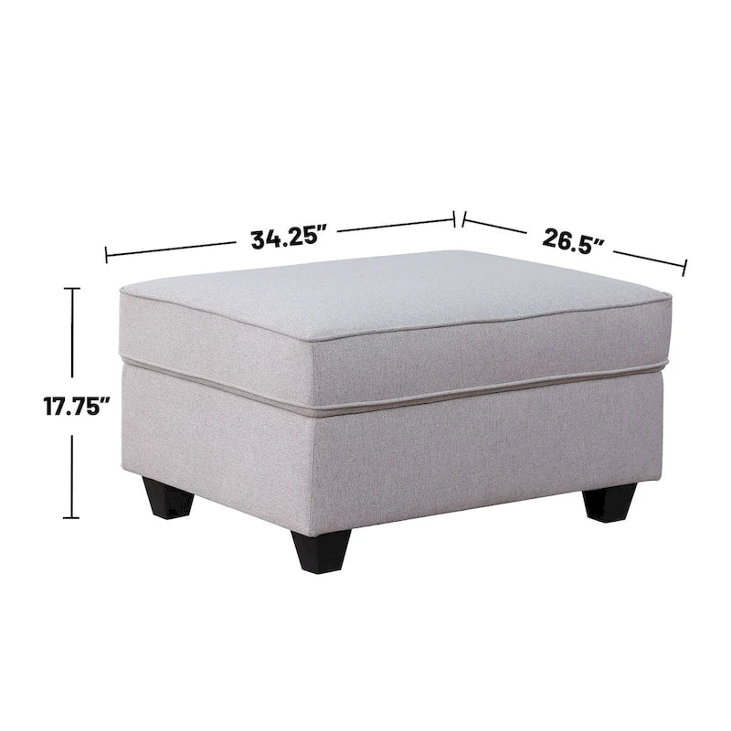 Canapé d'angle réversible 7 pièces en tissu gris clair