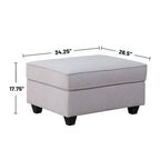 Canapé d'angle réversible 7 pièces en tissu gris clair