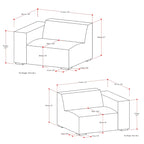 Canapé modulable 2 places WyndenHall Biggs