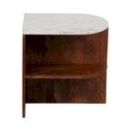 Table d'appoint demi-ronde Sagebrook Home moderne en bois/marbre brun neutre - 51 x 51 x 51 cm