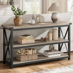 Table console étroite à 3 niveaux (47,2 cm) avec structure en métal
